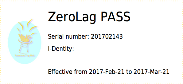 ZeroLag PASS one week Cleaning PASS - ZeroLag PASS Type Image